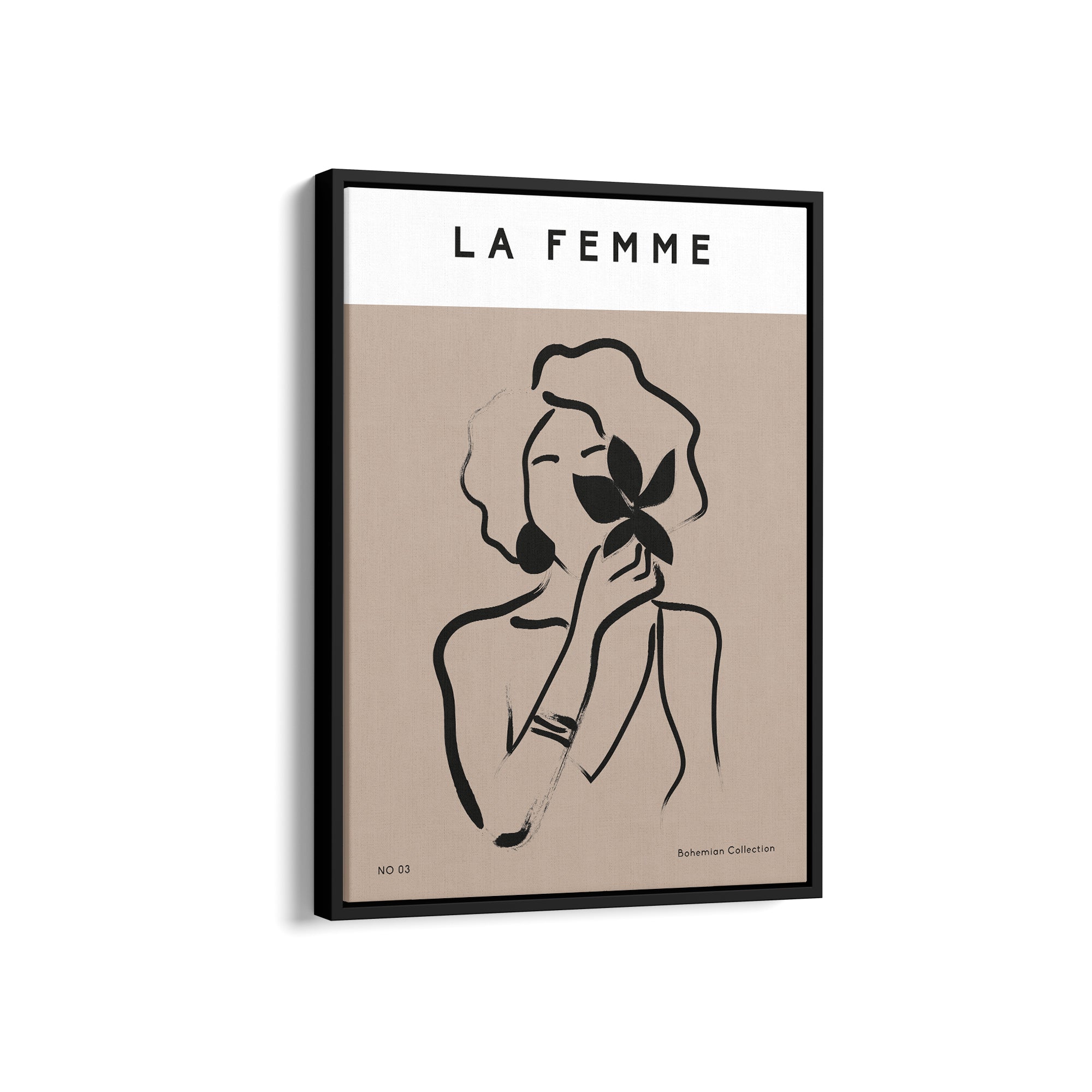 La femme Whispering Wildflowers Boho Modern Wall Art