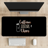 Caffeine before chaos Coffee Desk Mat | Desk Pad | Mouse Pad