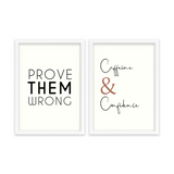 Prove them wrong & Caffeine and Confidence Set of 2 Quotes Posters