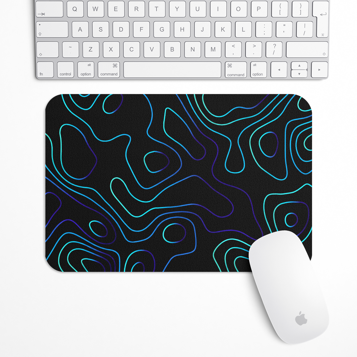 Topo Blue Topography Gaming Mouse Pad