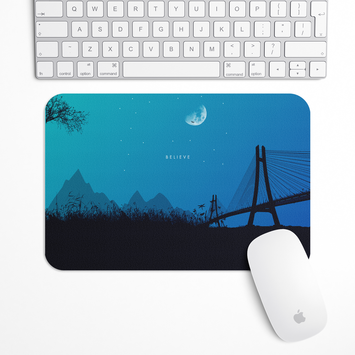 Moonlit Bridge Gaming Mouse Pad