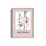 Hollyhock Botanical Modern Wall Art