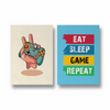 Eat Sleep Game Repeat Set of 2 Gamer Posters