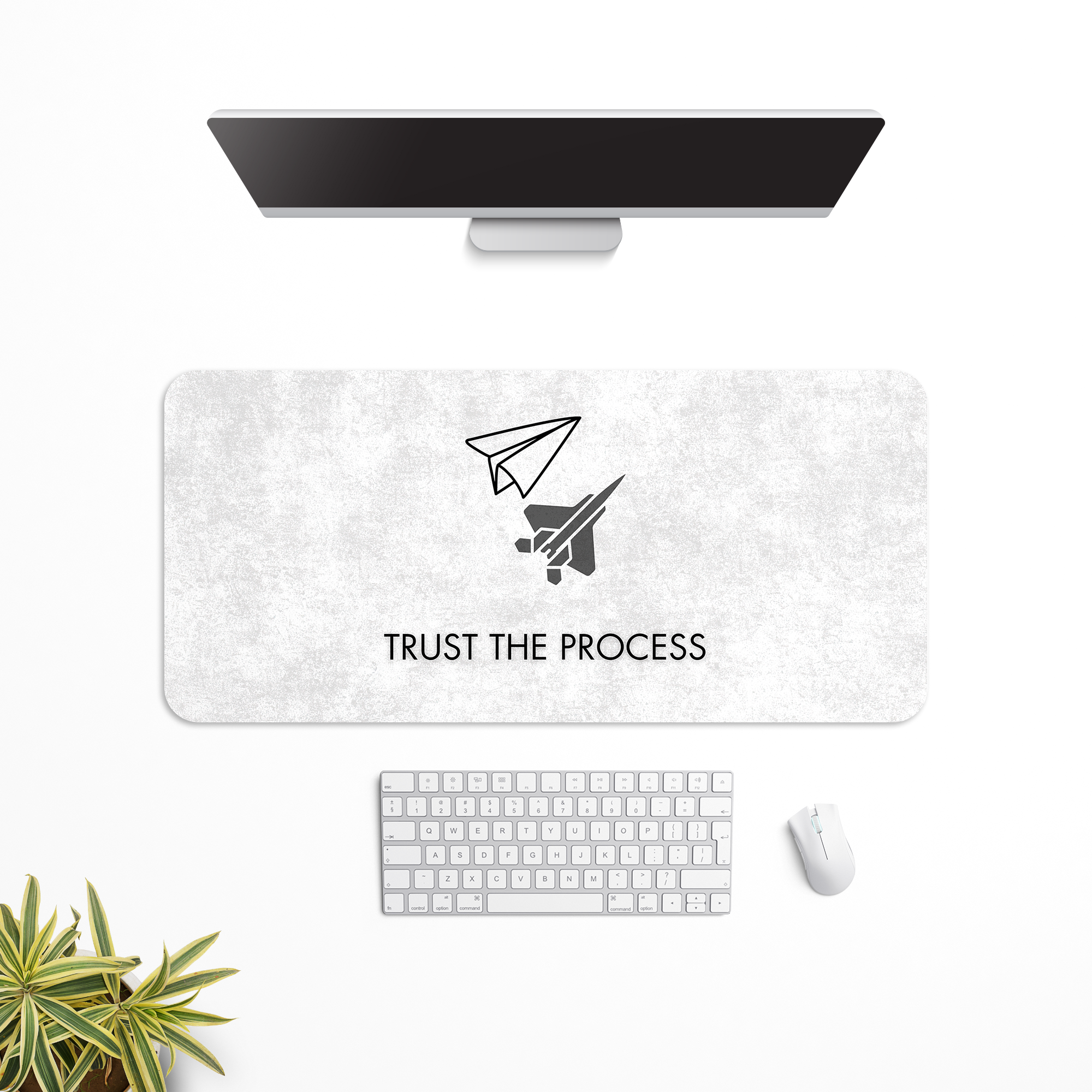 Trust the process paper plane Desk Mat | Desk Pad | Mouse Pad