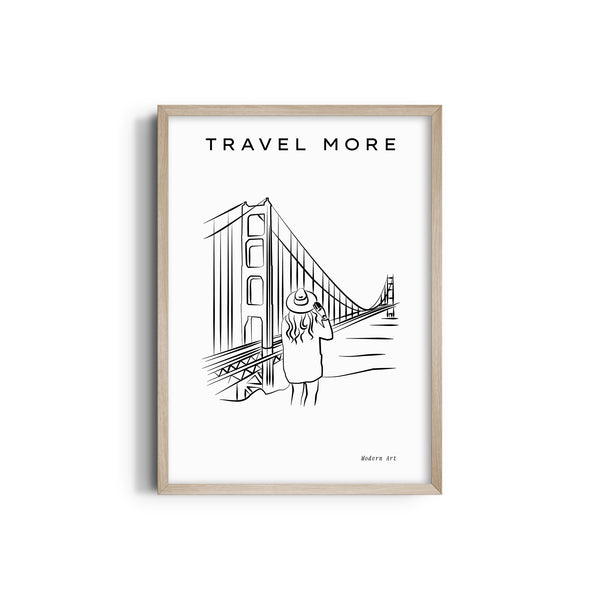 Golden Gate bridge Modern Line Wall Art