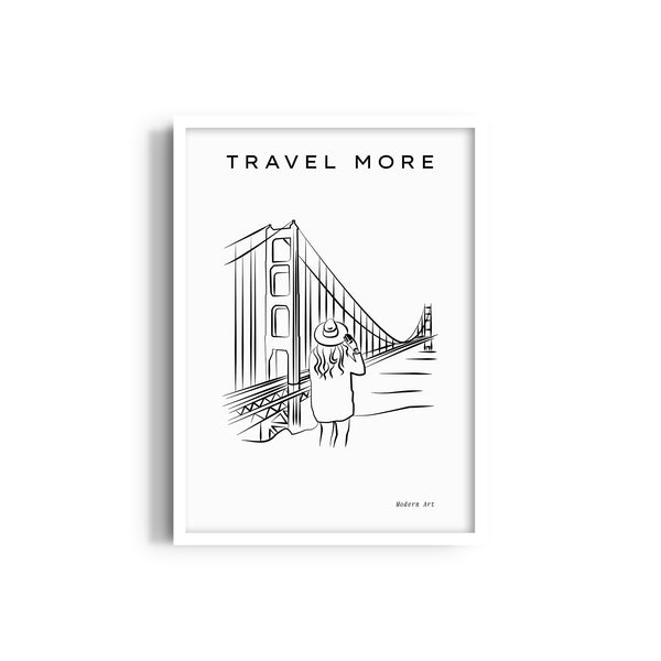 Golden Gate bridge Modern Line Wall Art