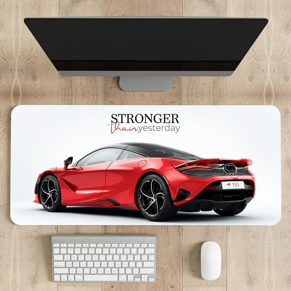 Stronger than yesterday - McLaren 750S Desk Mat | Desk Pad | Mouse Pad