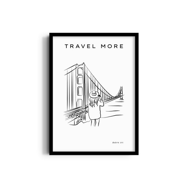Golden Gate bridge Modern Line Wall Art