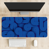 Blue Geometric Pattern Desk Mat | Desk Pad | Mouse Pad