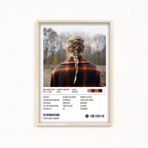 Evermore by Taylor swift Album Poster