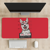 Cute beware of dog Desk Mat | Desk Pad | Mouse Pad
