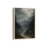 Nocturnal Highlands: Celestial Canopy and Silhouetted Evergreens Wall Art
