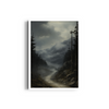 Nocturnal Highlands: Celestial Canopy and Silhouetted Evergreens Wall Art