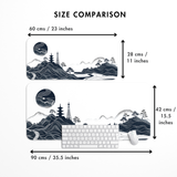 Rising Sun Monochrome Desk Mat | Desk Pad | Mouse Pad