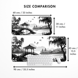 Willow Bridge Monochrome Desk Mat | Desk Pad | Mouse Pad