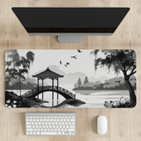 Willow Bridge Monochrome Desk Mat | Desk Pad | Mouse Pad
