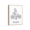 Girl on a cycle Modern Line Wall Art