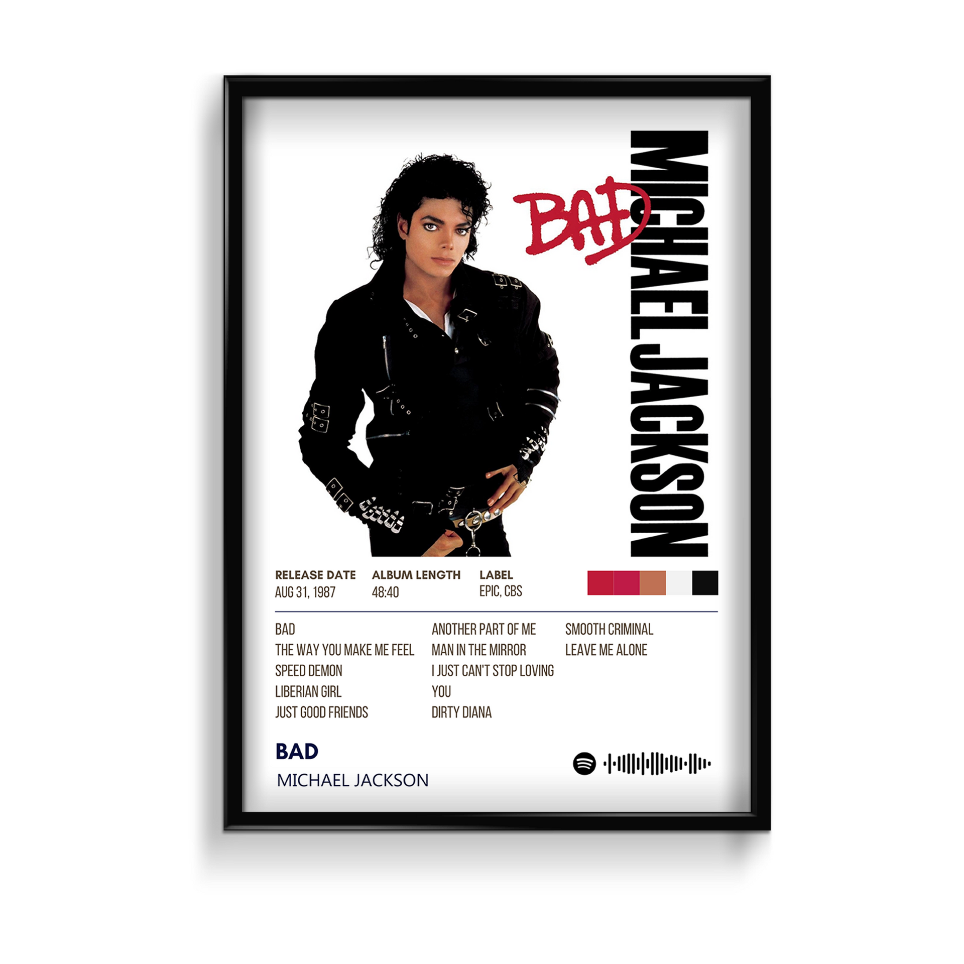 Bad by Michael Jackson Album Poster – The Mortal Soul