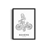 Girl on a cycle Modern Line Wall Art