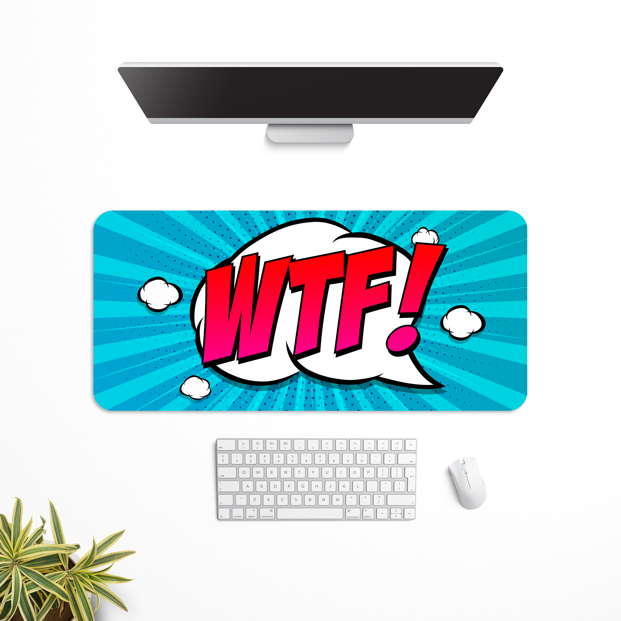 WTF Pop Art Desk Mat | Desk Pad | Mouse Pad
