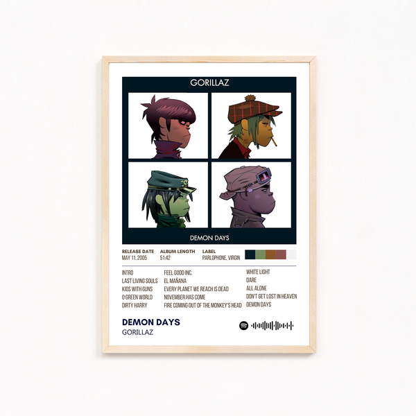 Demon Days by Gorillaz Music Album Poster
