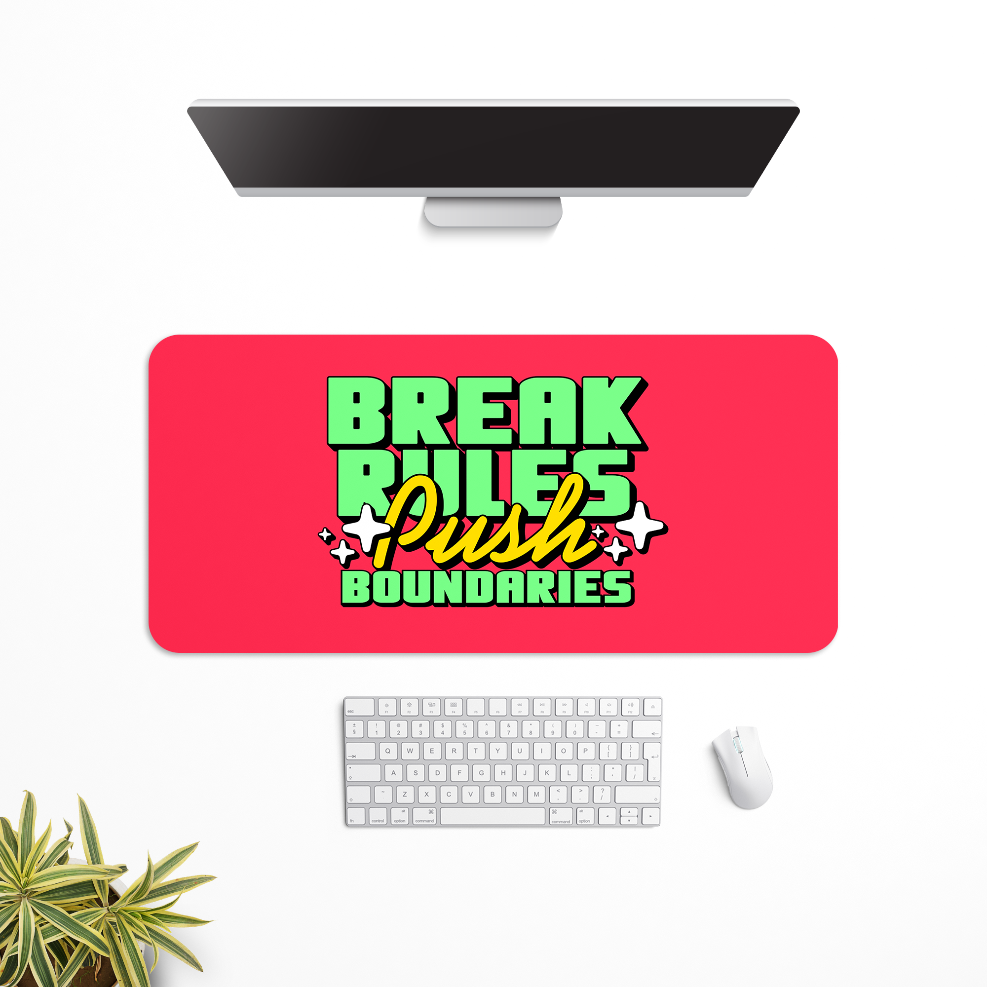 Break Rules Push Boundaries Desk Mat | Desk Pad | Mouse Pad