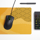 Golden Seigaiha Pattern Desk Mat | Desk Pad | Mouse Pad