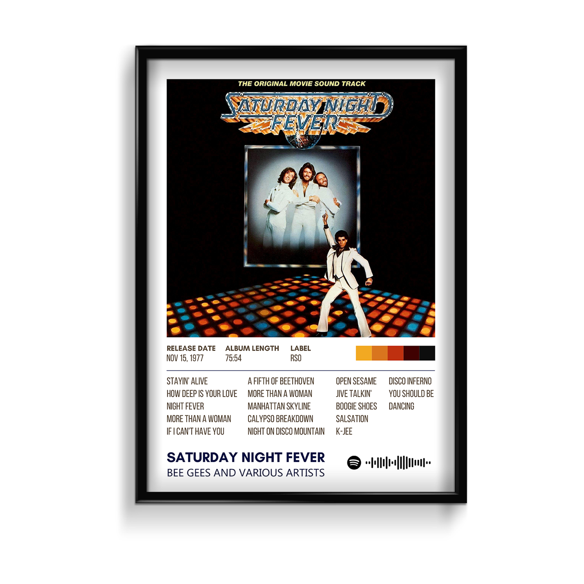 Saturday Night fever by Bee Gees Music Album Poster