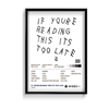 If you are reading this it's too late by Drake Music Album Poster