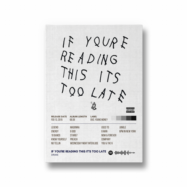 If you are reading this it's too late by Drake Music Album Poster