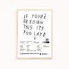 If you are reading this it's too late by Drake Music Album Poster