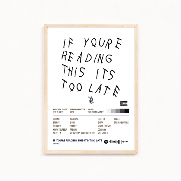 If you are reading this it's too late by Drake Music Album Poster