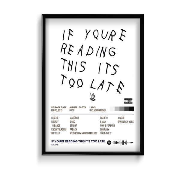 If you are reading this it's too late by Drake Music Album Poster