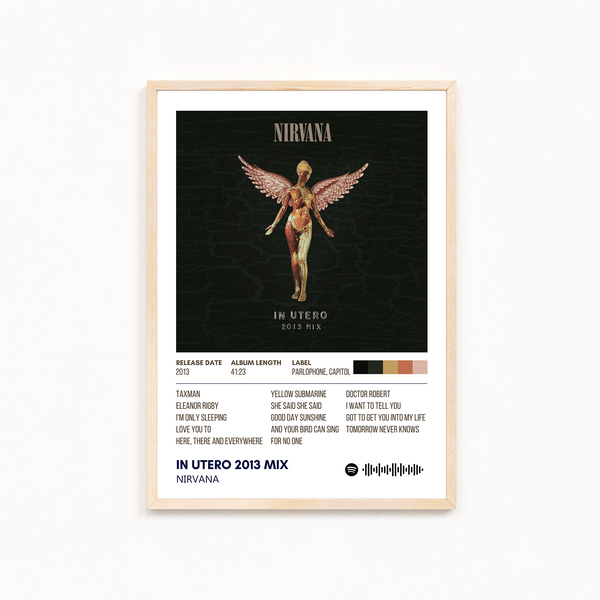 In Utero 2013 Mix by Nirvana Music Album Poster