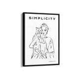 Cat Love Modern Line Wall Art