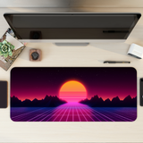 Grid Runner Synthwave Desk Mat | Desk Pad | Mouse Pad