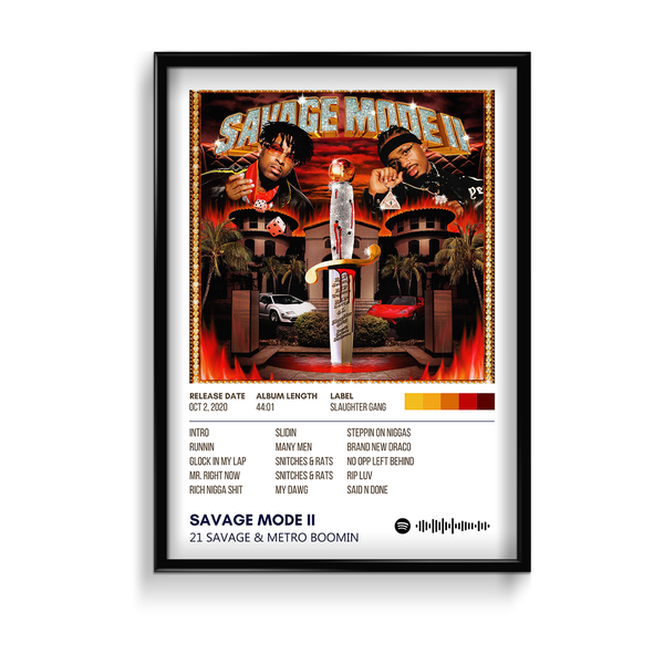 Savage Mode 2 by 21 Savage and Metro Boomin Music Album Poster