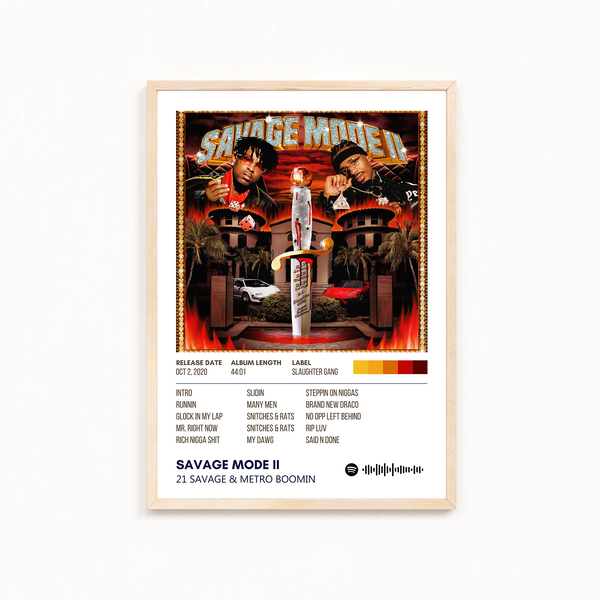 Savage Mode 2 by 21 Savage and Metro Boomin Music Album Poster