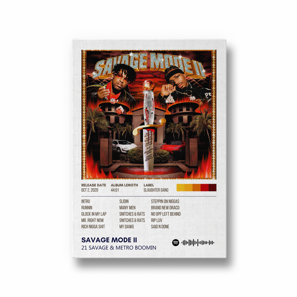Savage Mode 2 by 21 Savage and Metro Boomin Music Album Poster