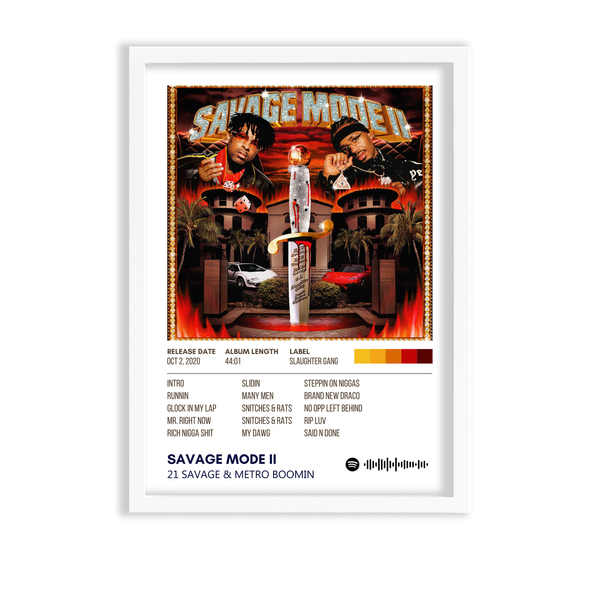 Savage Mode 2 by 21 Savage and Metro Boomin Music Album Poster