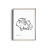 Vintage Car Modern Line Wall Art