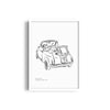 Vintage Car Modern Line Wall Art