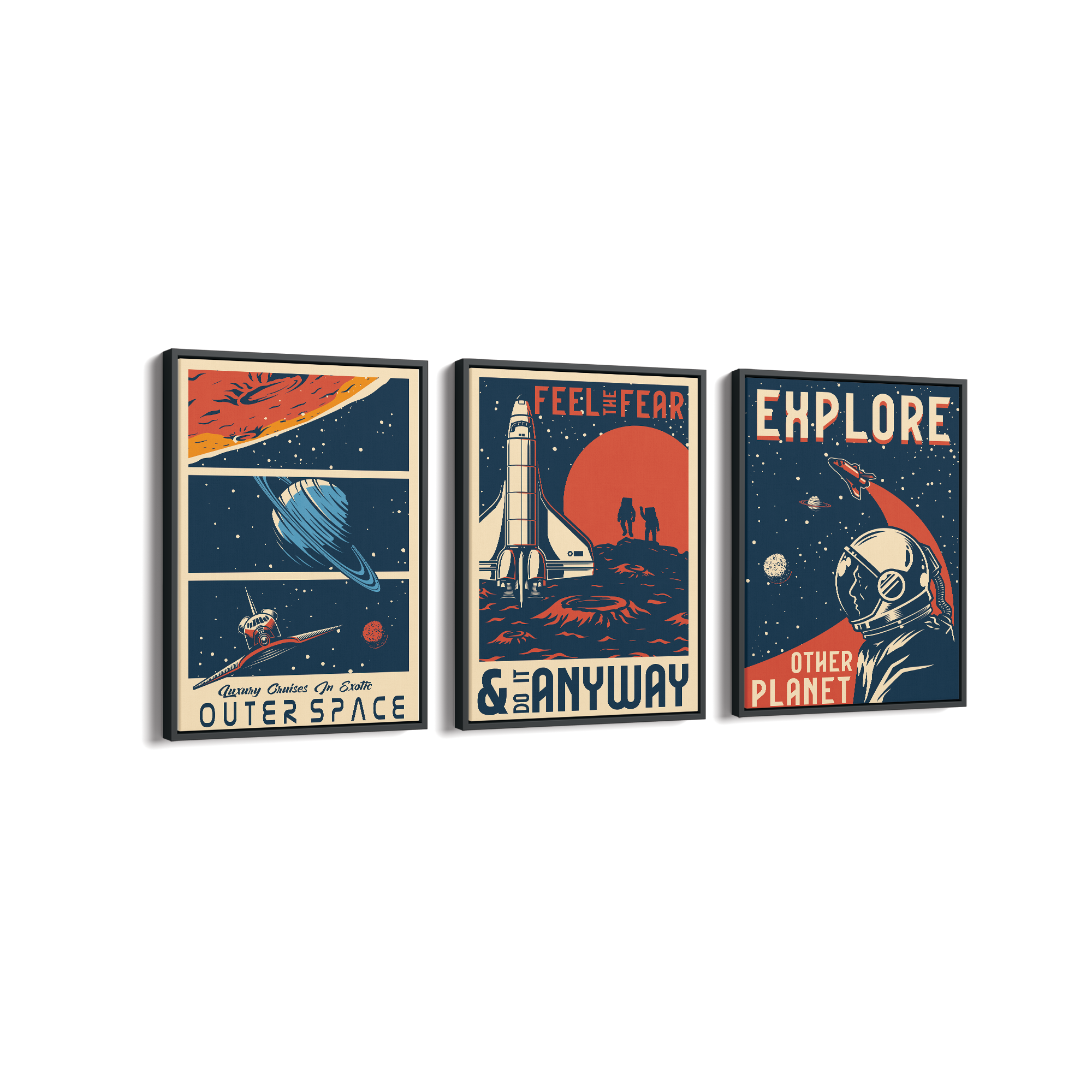 Set of 3 Space Wall Art