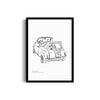 Vintage Car Modern Line Wall Art