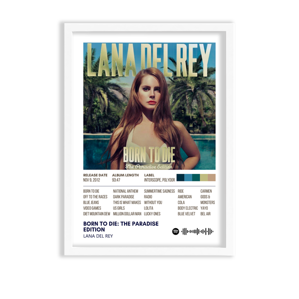 Born to die: The Paradise Edition by Lana Del Rey Music Album Poster