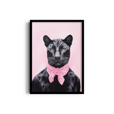 Elegance in the Wild (Leopard with a bow) Wall Art