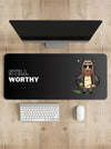 Still Worthy Dark Desk Mat | Desk Pad | Mouse Pad