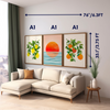 Set of 3 Sunset and Fruits Wall Art