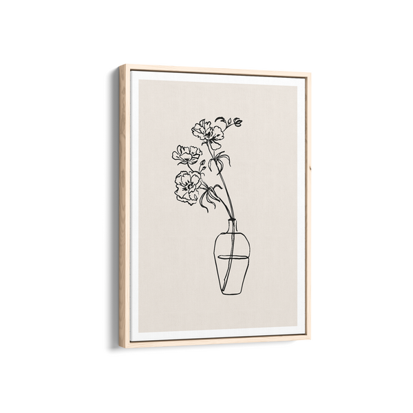 Beige Floral Line Dancing Wall Art