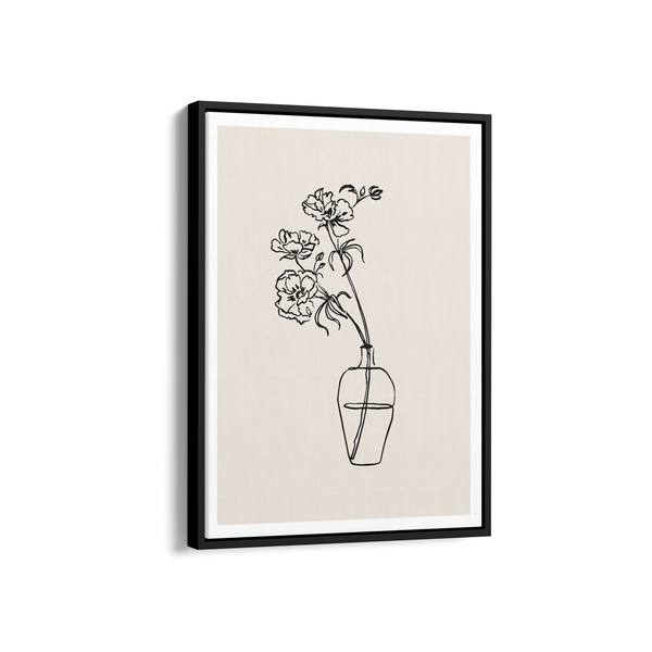 Beige Floral Line Dancing Wall Art